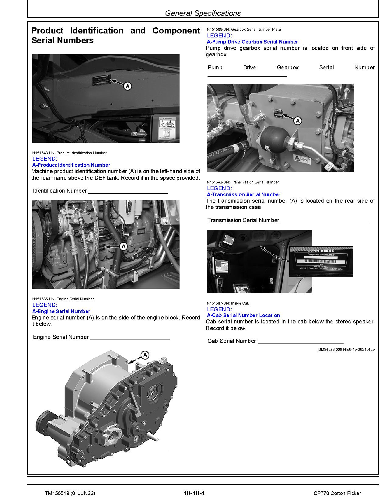 John Deere CP770 Cotton Pickers Repair Manual TM156519 (2)