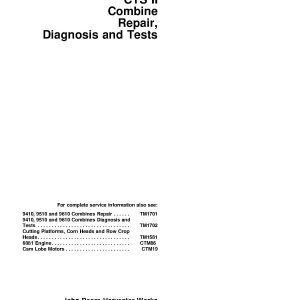 John Deere CTS II Combines Diagnostic Repair Manual TM1752 (1)