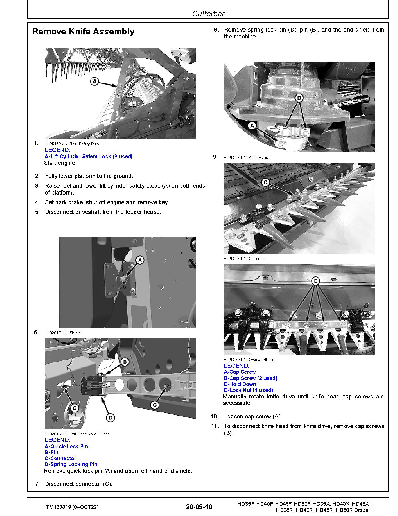 John Deere HD35F HD35R HD35X HD40F HD40R HD40X HD45F HD45R HD45X HD50F HD50R Draper Repair Manual TM160819 (2)