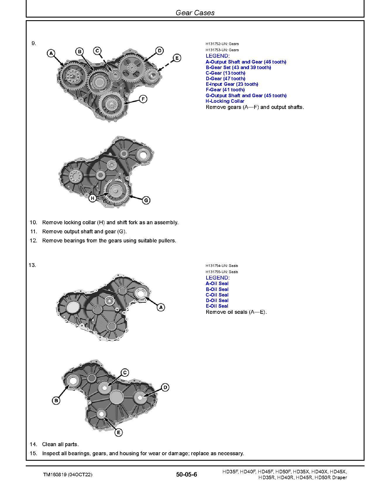 John Deere HD35F HD35R HD35X HD40F HD40R HD40X HD45F HD45R HD45X HD50F HD50R Draper Repair Manual TM160819 (3)