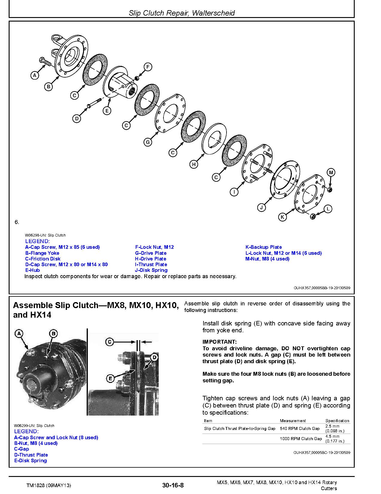 John Deere HX10 HX14 MX10 MX5 MX6 MX7 MX8 Rotary Cutters Technical Manual TM1828 (3)