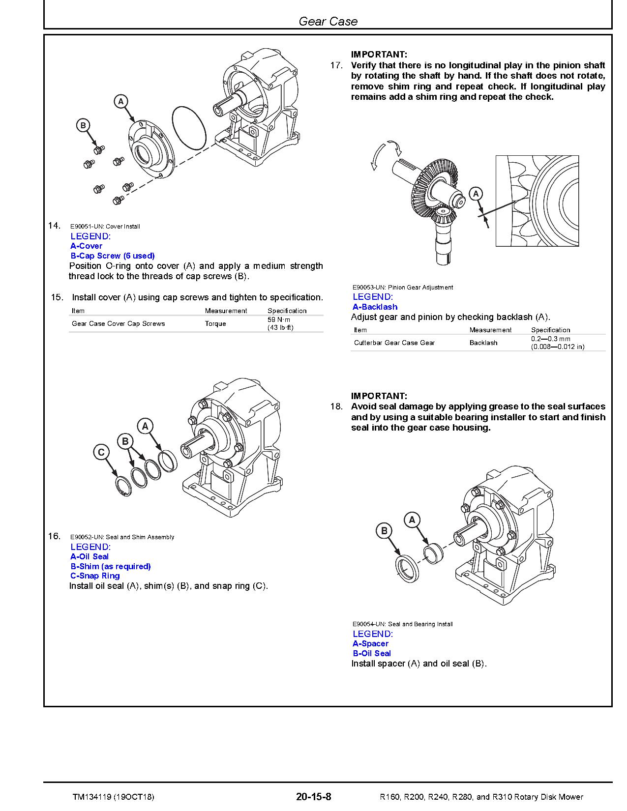 John Deere R160 R200 R240 R280 R310 Rotary Disk Mowers Repair Manual TM134119 (3)