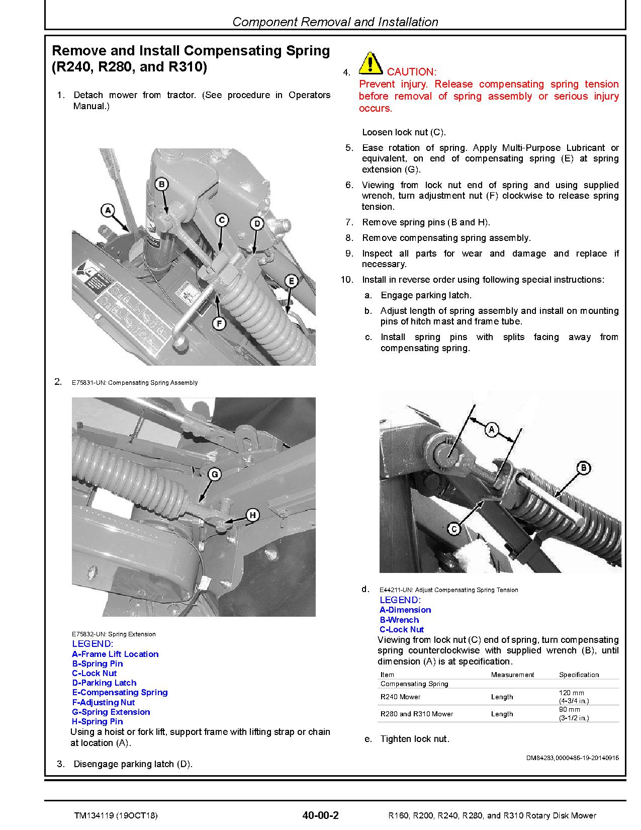 John Deere R160 R200 R240 R280 R310 Rotary Disk Mowers Repair Manual TM134119 (4)