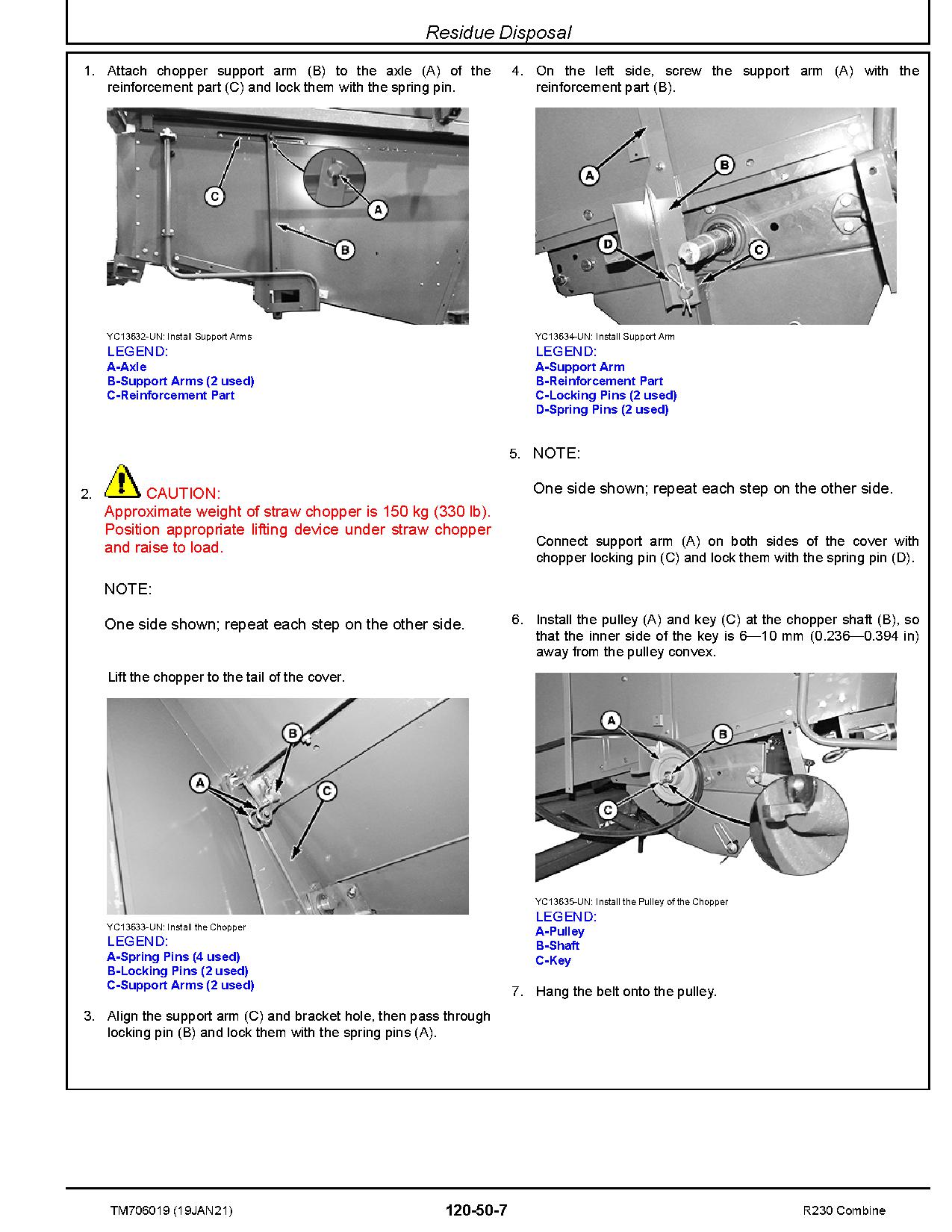 John Deere R230 Combines Repair Manual TM706019 (4)