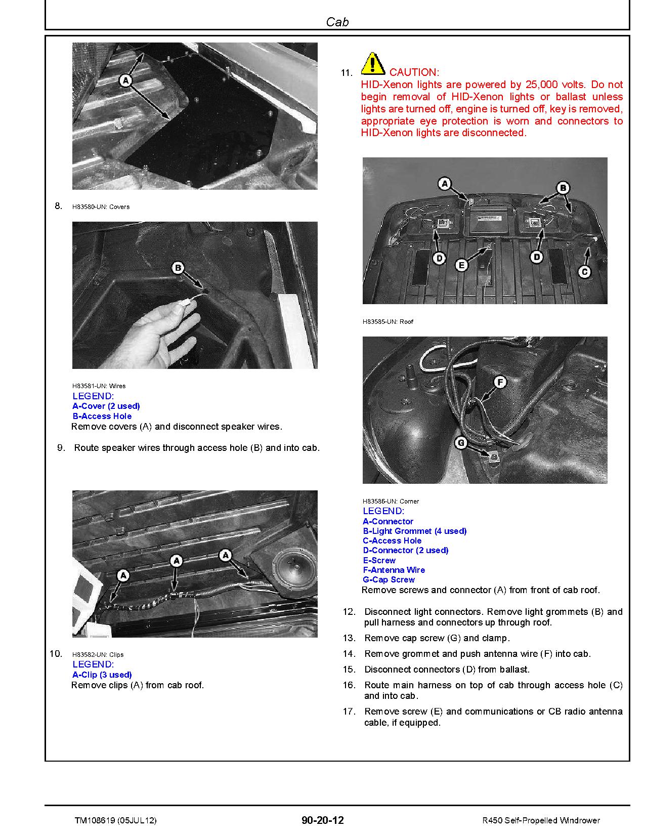 John Deere R450 Self Propelled Windrowers Repair Manual TM108619 (4)