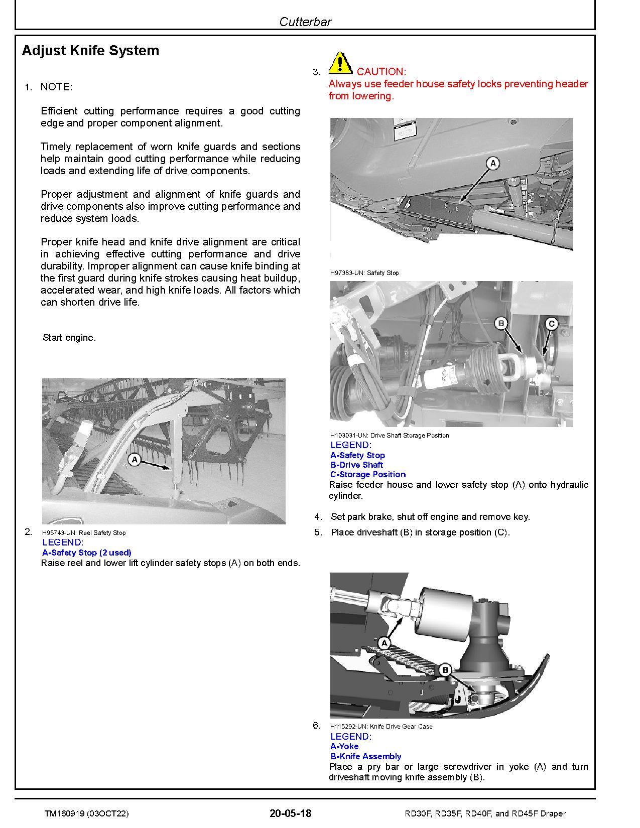 John Deere RD30F RD35F RD40F RD45F Draper Repair Manual TM160919 (2)