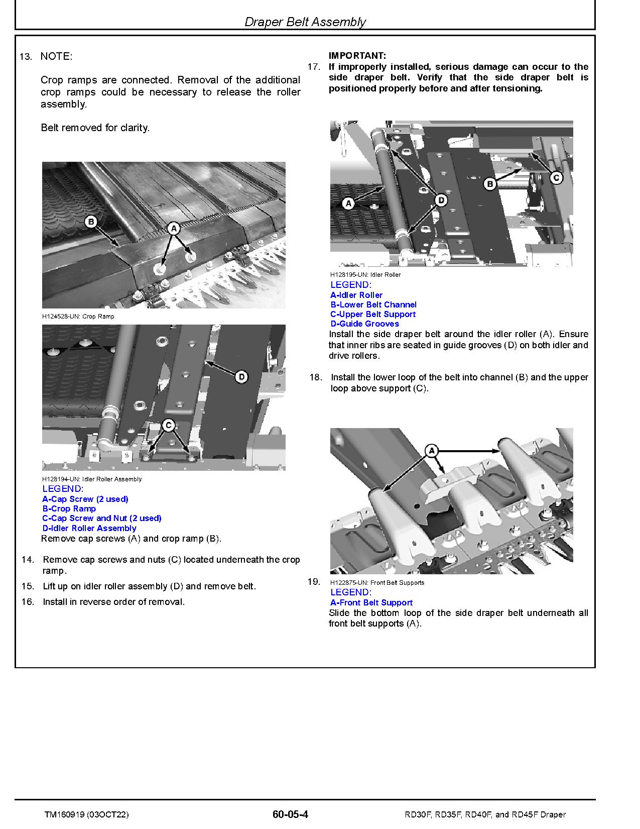 John Deere RD30F RD35F RD40F RD45F Draper Repair Manual TM160919 (4)
