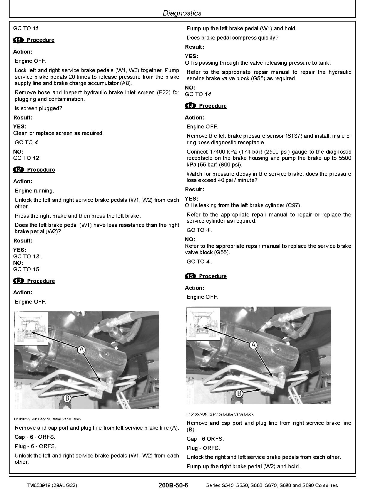 John Deere S540 S550 S660 S670 S680 S690 Combines Diagnostic Manual TM803919 (4)