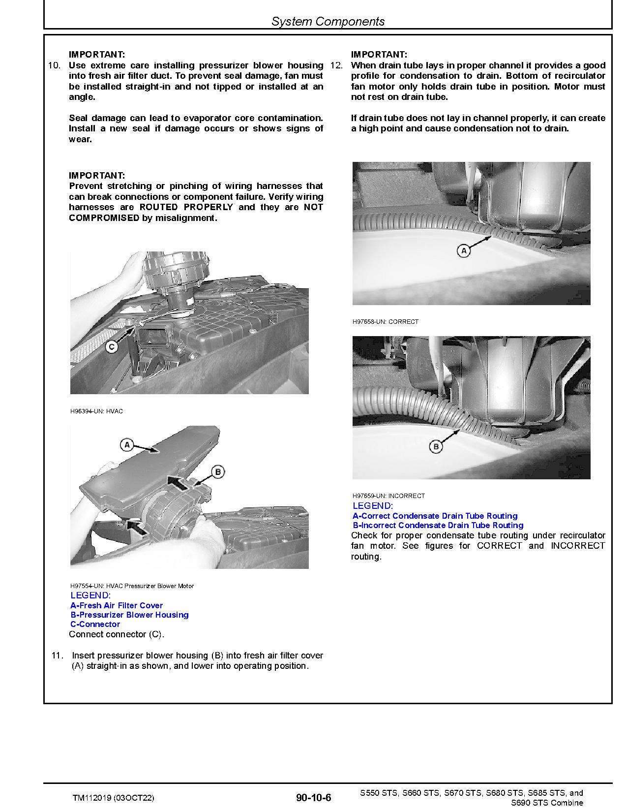 John Deere S550 S660 S670 S680 S685 S690 STS Combines Repair Manual TM112019 (2)
