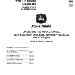 John Deere S650 S660 S670 S680 S685 S690 Combines Diagnostic Manual TM120719 (1)