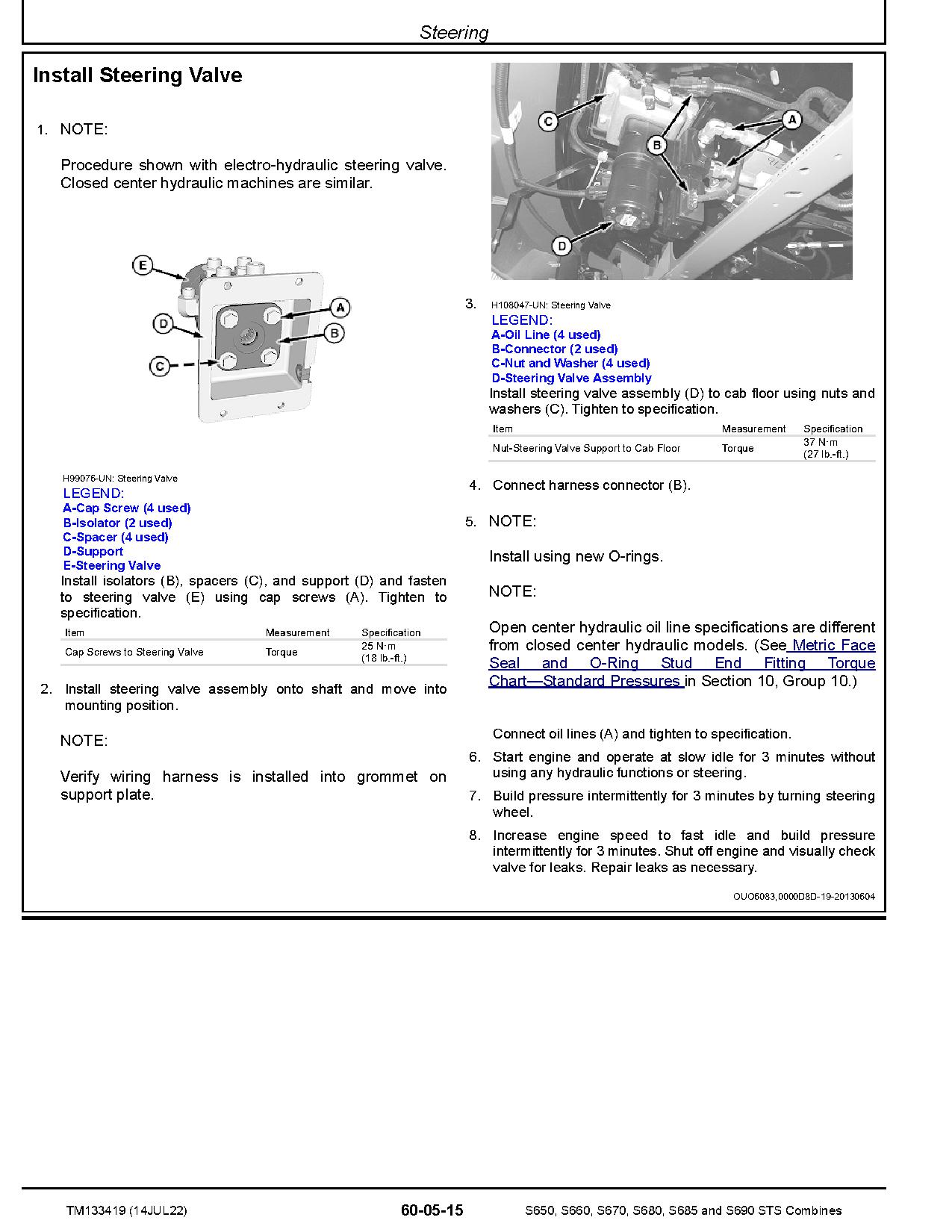 John Deere S650 S660 S670 S680 S685 S690 STS Combines Repair Manual TM133419 (3)
