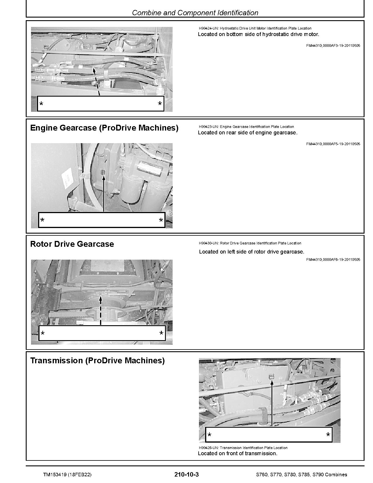 John Deere S760 S770 S780 S785 S790 Combines Diagnostic Manual TM153419 (2)