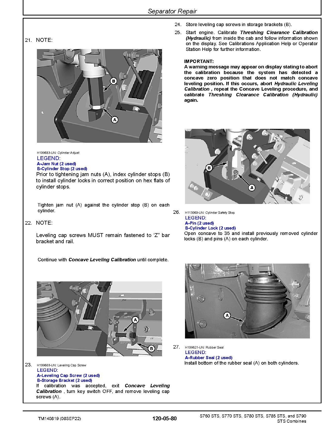 John Deere S760 S770 S780 S785 S790 STS Combines Repair Manual TM140819 (4)