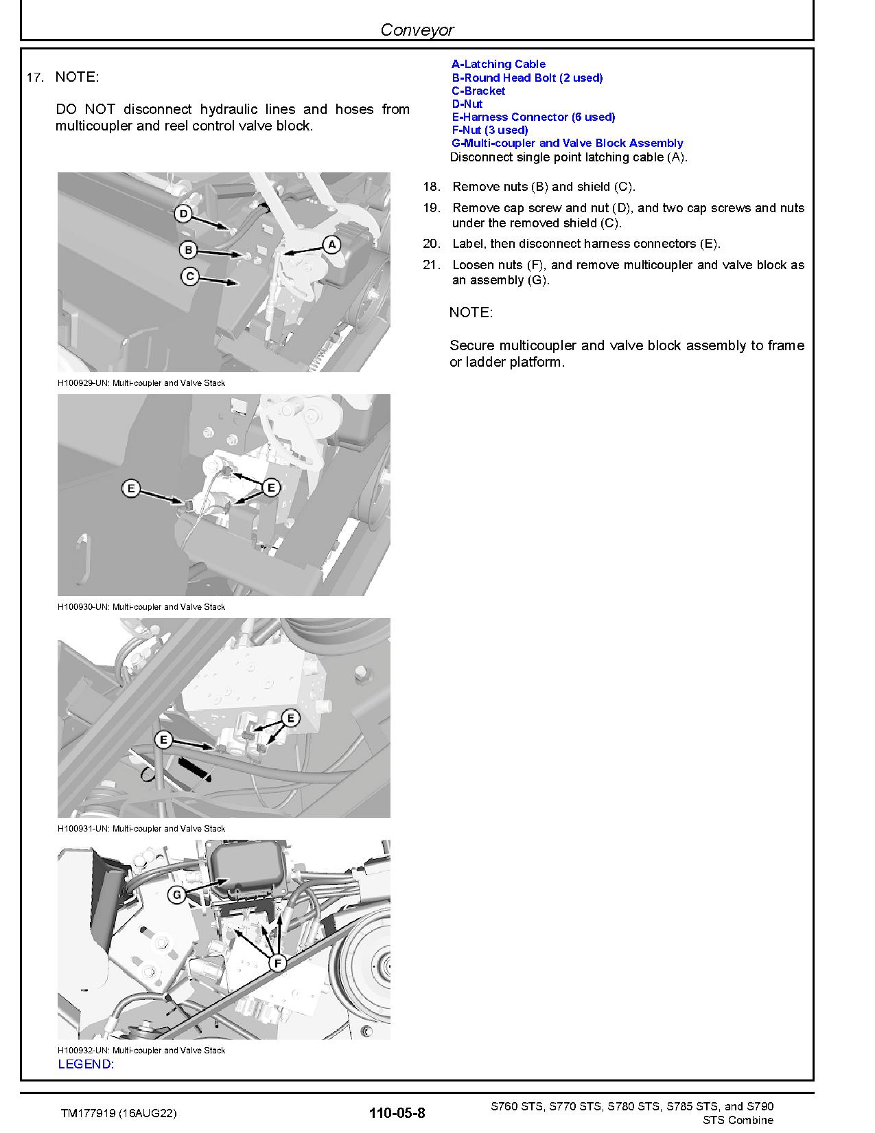 John Deere S760 S770 S780 S785 S790 STS Combines Repair Manual TM177919 (3)