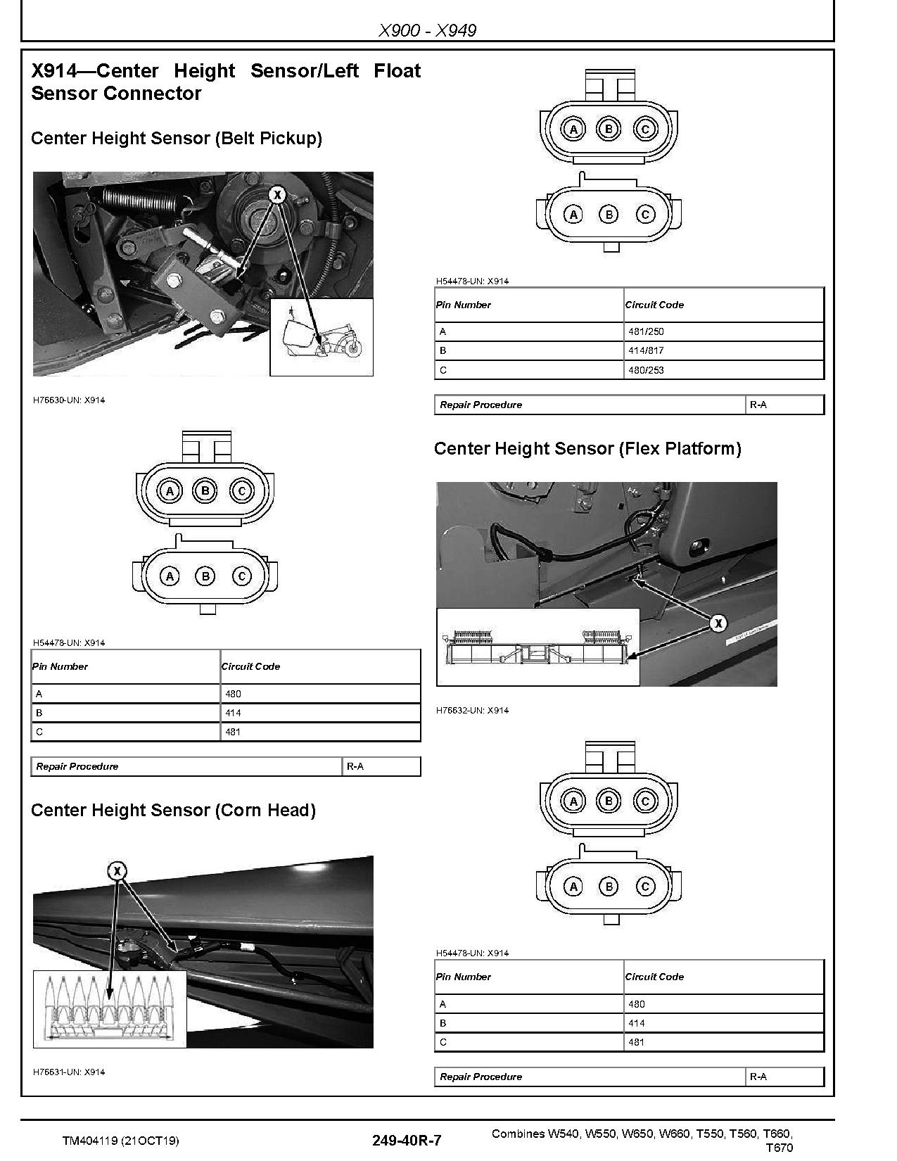 John Deere T550 T560 T660 T670 W540 W550 W650 W660 Combines Diagnostic Manual TM404119 (3)