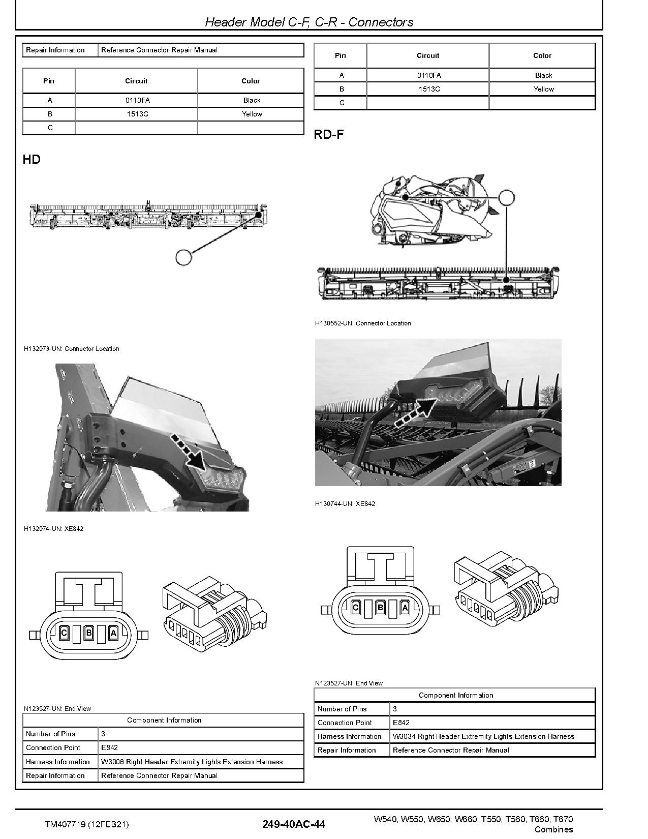 John Deere T550 T560 T660 T670 W540 W550 W650 W660 Combines Diagnostic Manual TM407719 (3)