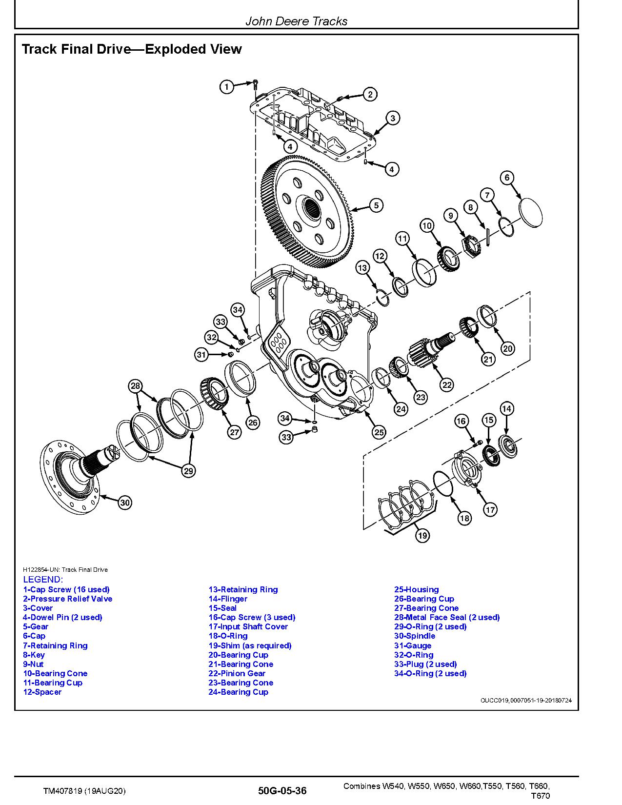 John Deere T550 T560 T660 T670 W540 W550 W650 W660 Combines Repair Manual TM407819 (3)