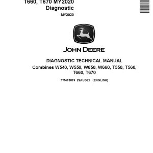 John Deere T550 T560 T660 T670 W540 W550 W650 W660 MY2020 Combines Diagnostic Manual TM413819 (1)