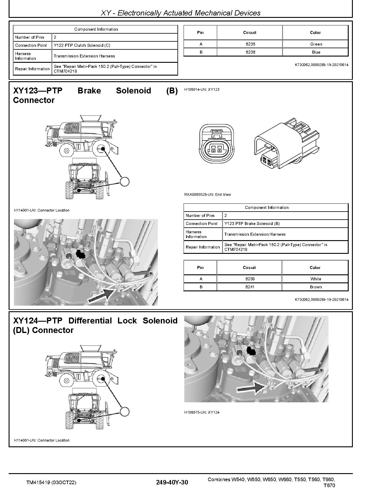 John Deere T550 T560 T660 T670 W540 W550 W650 and W660 Combines Diagnostic Manual TM415419 (4)