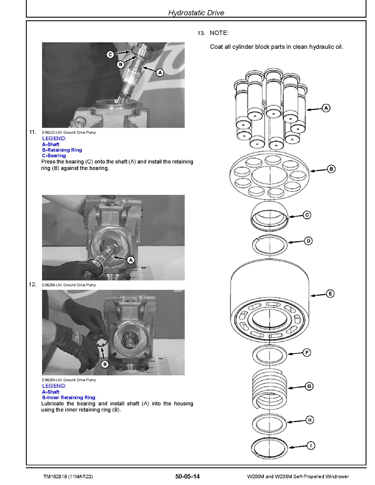 John Deere W200M W235M Self Propelled Windrowers Repair Manual TM162819 (2)