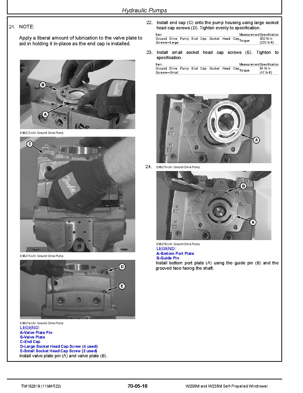 John Deere W200M W235M Self Propelled Windrowers Repair Manual TM162819 (4)