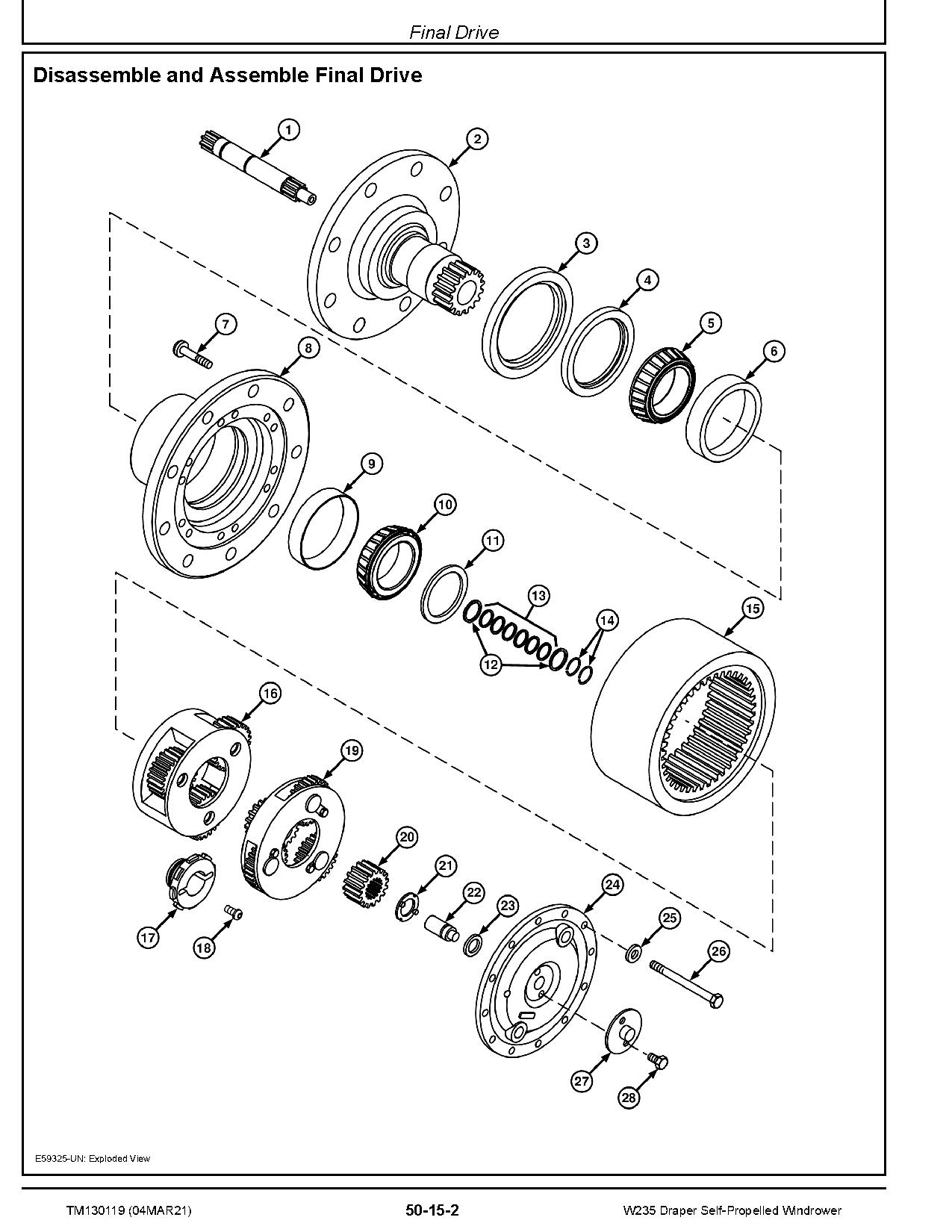 John Deere W235 Self Propelled Windrowers Repair Manual TM130119 (3)