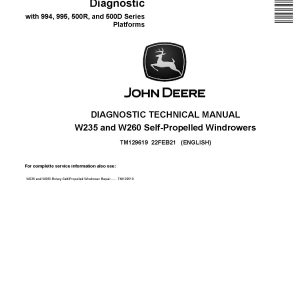 John Deere W235 and W260 Self Propelled Windrowers Diagnostic Manual TM129619 (1)