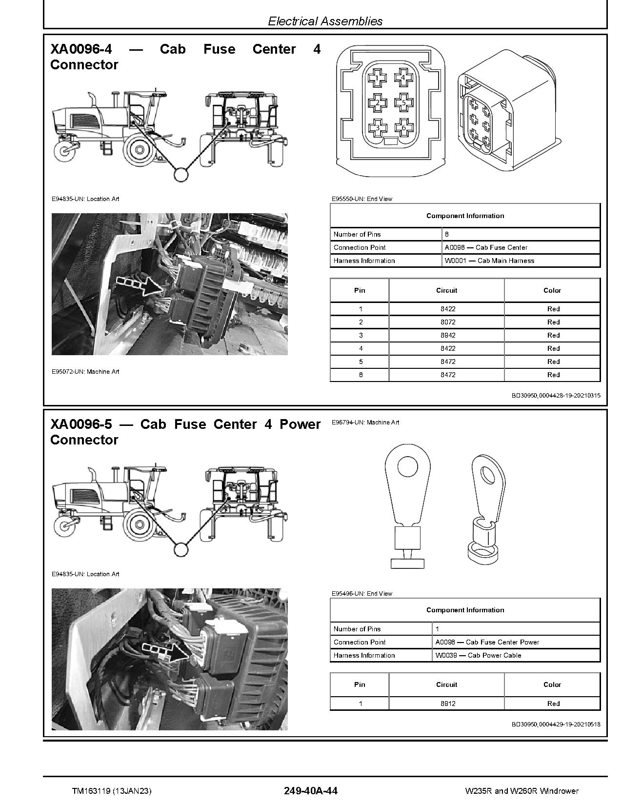 John Deere W235R W260R Self Propelled Windrowers Diagnostic Manual TM163119 (2)