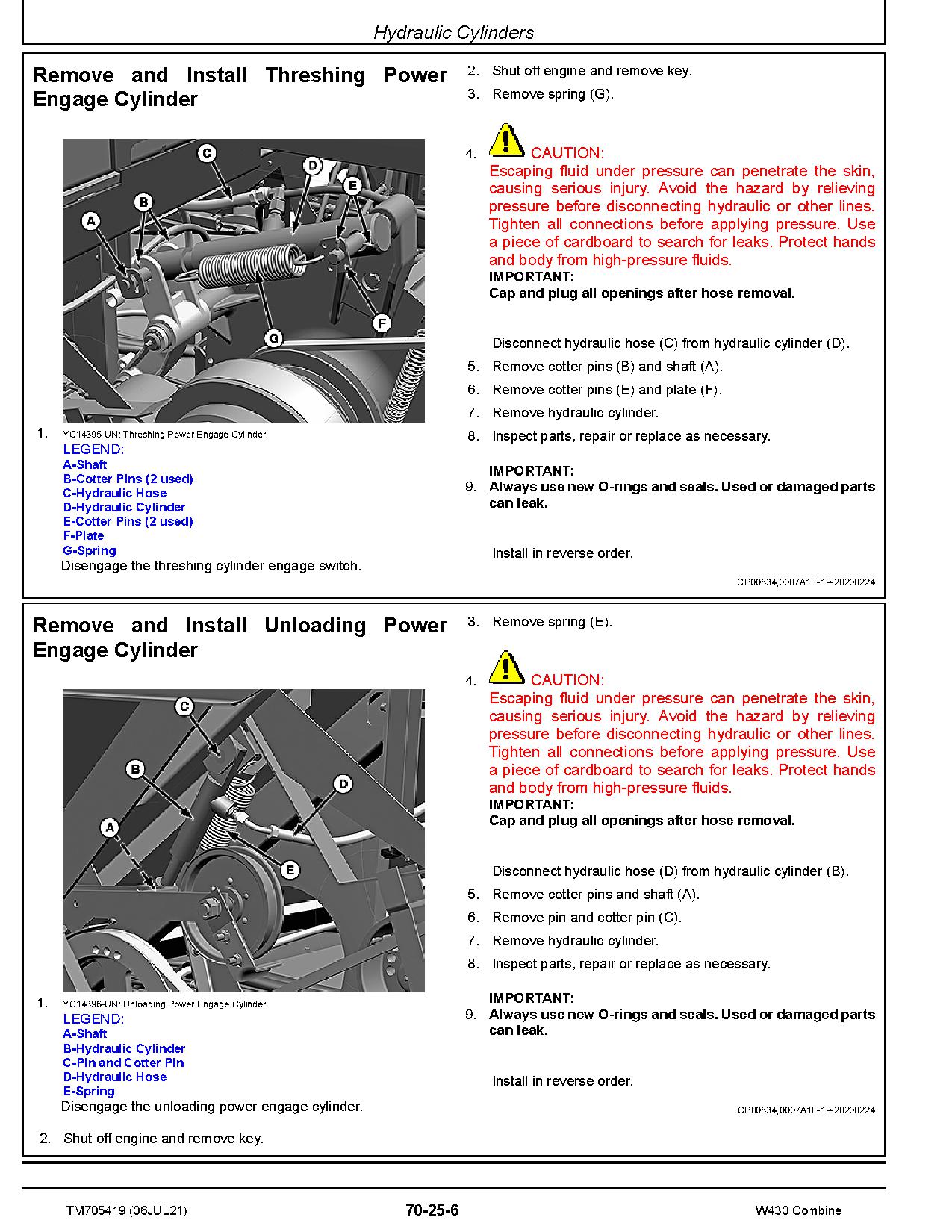 John Deere W430 Combines Repair Manual TM705419 (3)