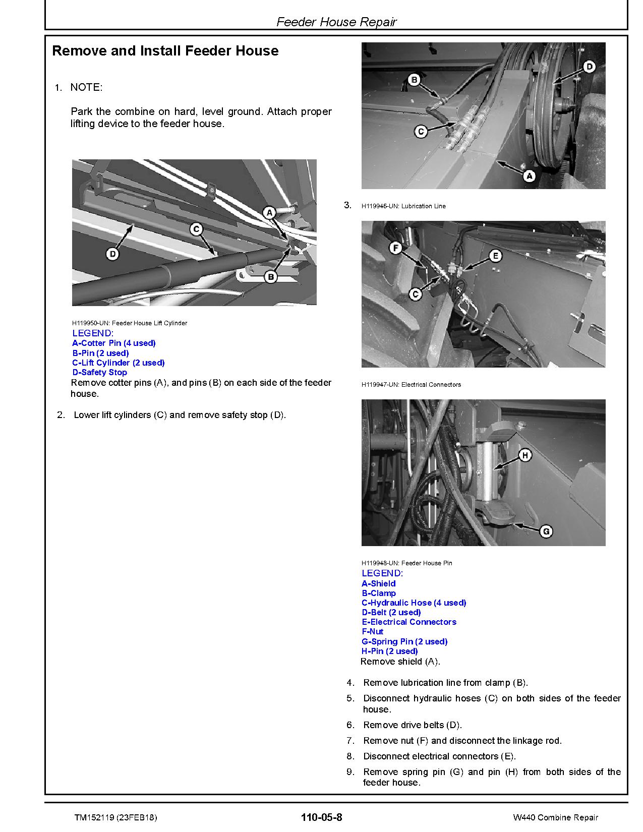 John Deere W440 Combines Repair Manual TM152119 (3)