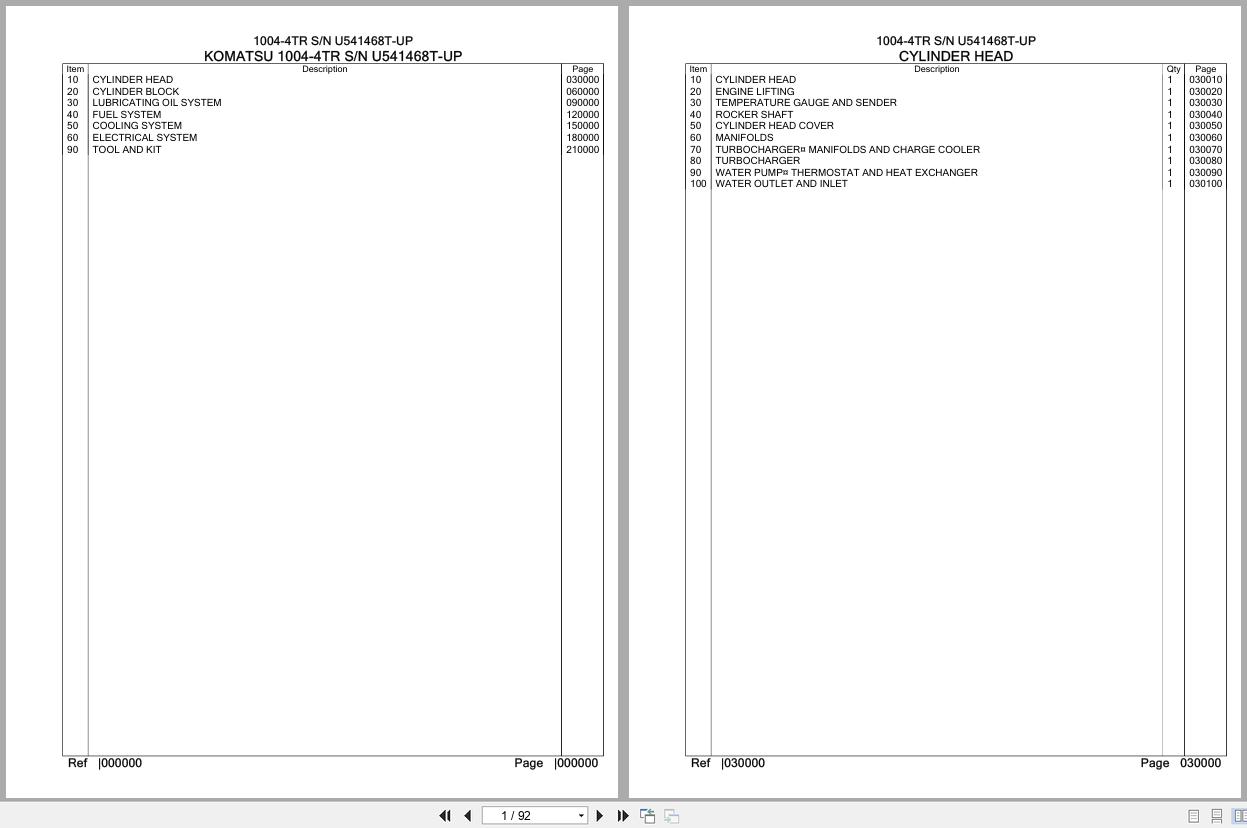 Komatsu Engine 1004 4TR U541468T UP Parts Catalog (1)
