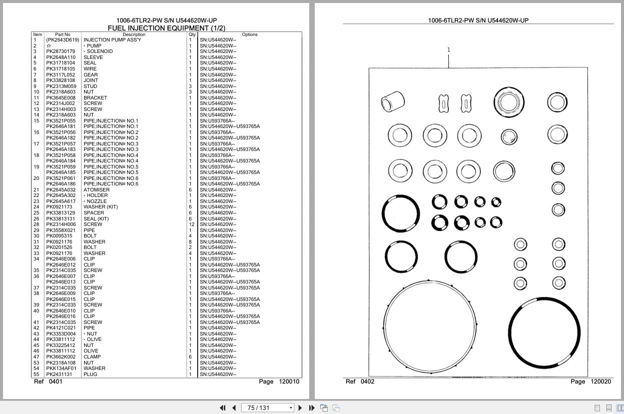 Komatsu Engine 1006 6TLR2 PW U544620W UP Parts Catalog (2)