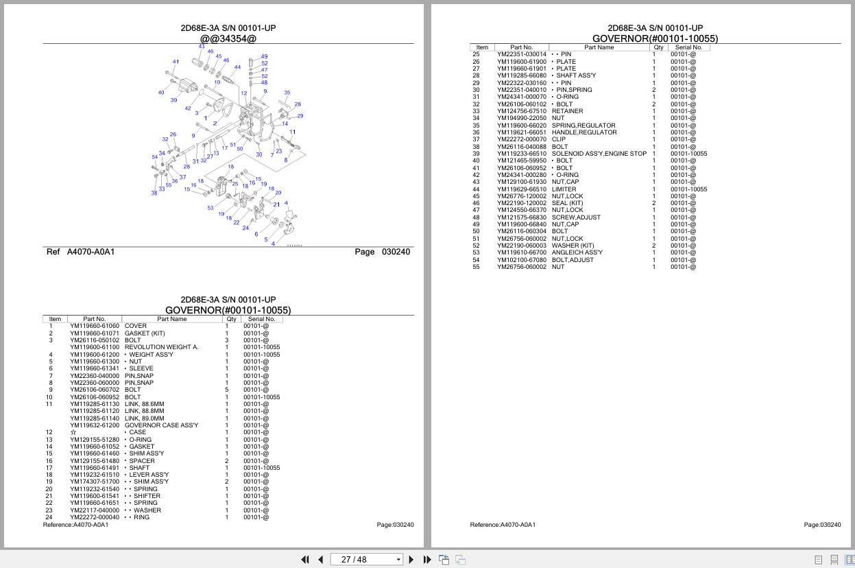 Komatsu Engine 2D68E 3A 00101 UP Parts Catalog (2)