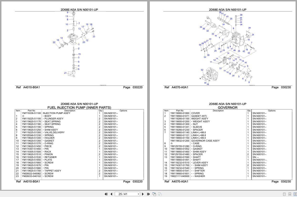 Komatsu Engine 2D68E N3A N00101 UP Parts Catalog (2)