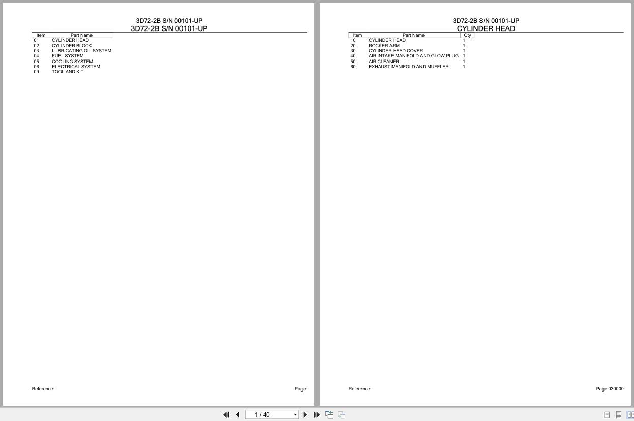 Komatsu Engine 3D72 2B 00101 UP Parts Catalog (1)