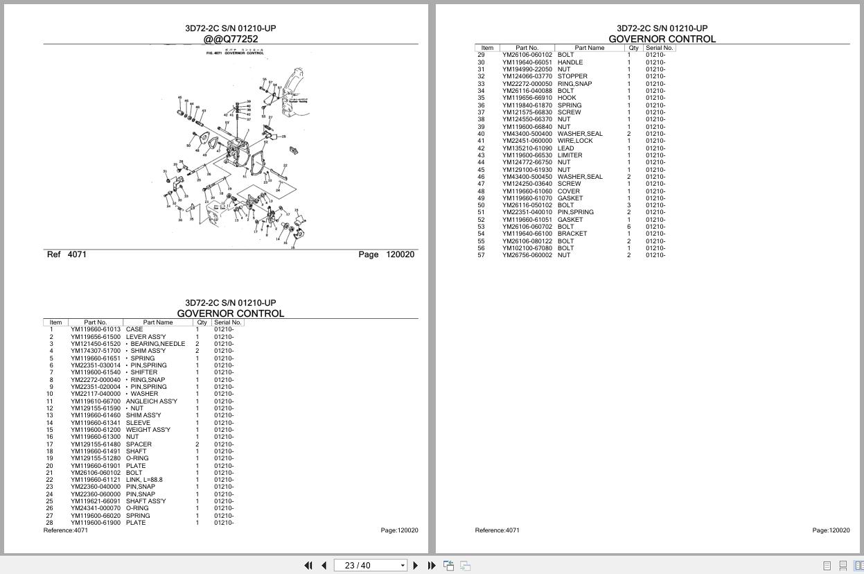 Komatsu Engine 3D72 2C 01210 UP Parts Catalog (2)