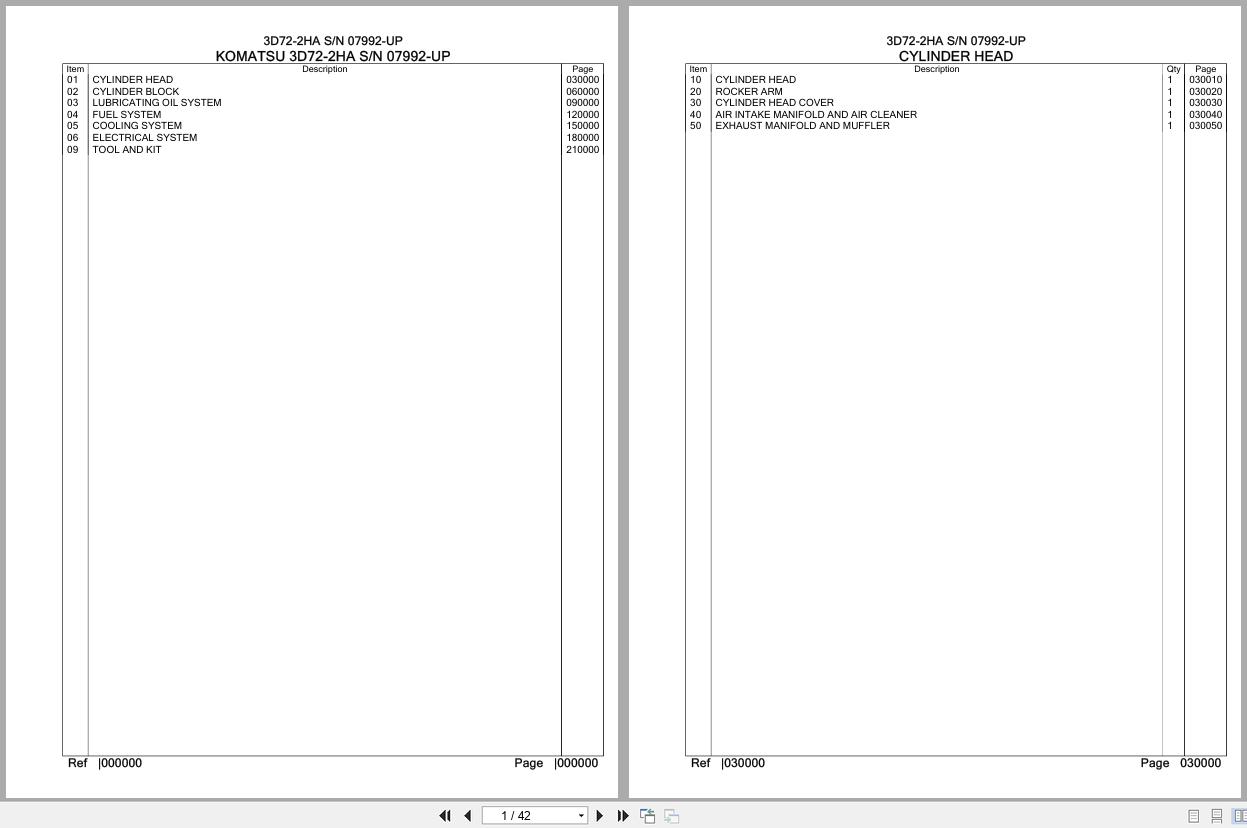 Komatsu Engine 3D72 2HA 07992 UP Parts Catalog (1)