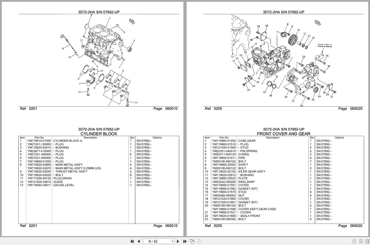 Komatsu Engine 3D72 2HA 07992 UP Parts Catalog (2)