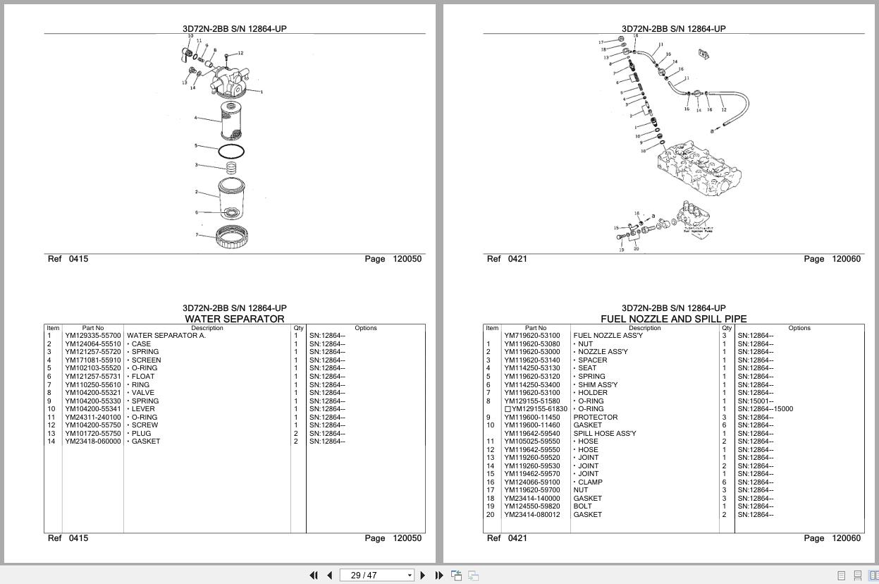 Komatsu Engine 3D72N 2BB 12864 UP Parts Catalog (2)