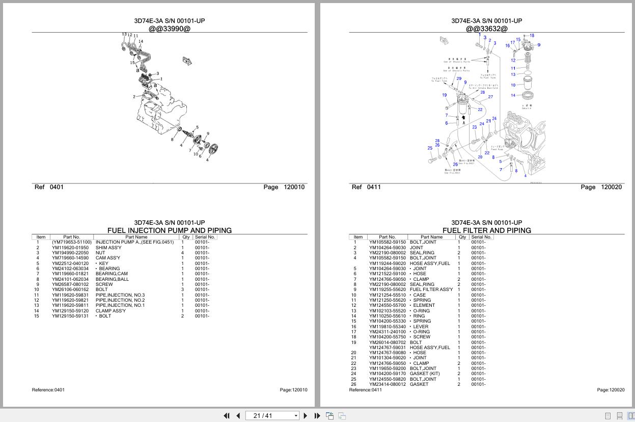 Komatsu Engine 3D74E 3A 00101 UP Parts Catalog (2)