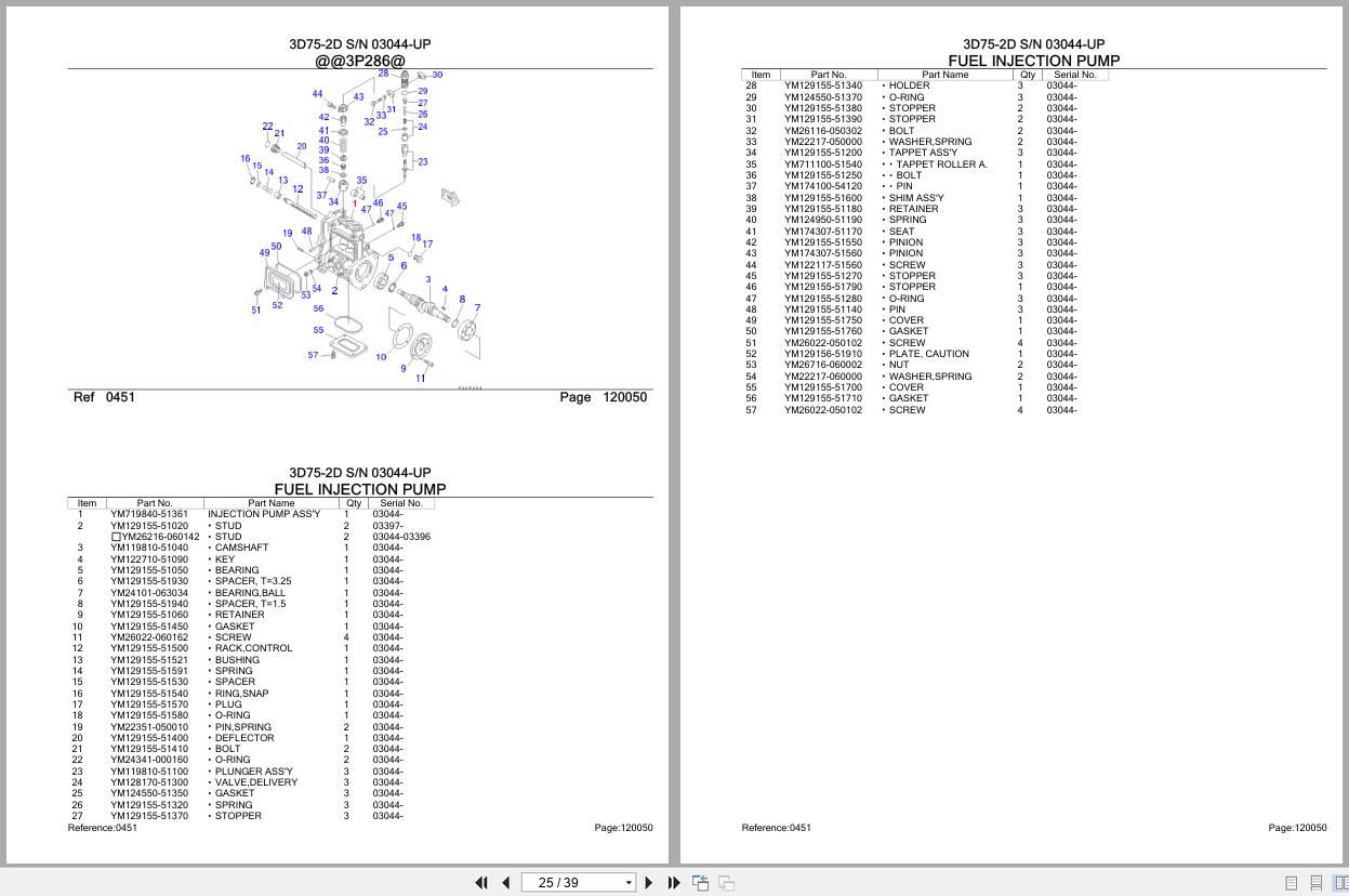 Komatsu Engine 3D75 2D 03044 UP Parts Catalog (2)
