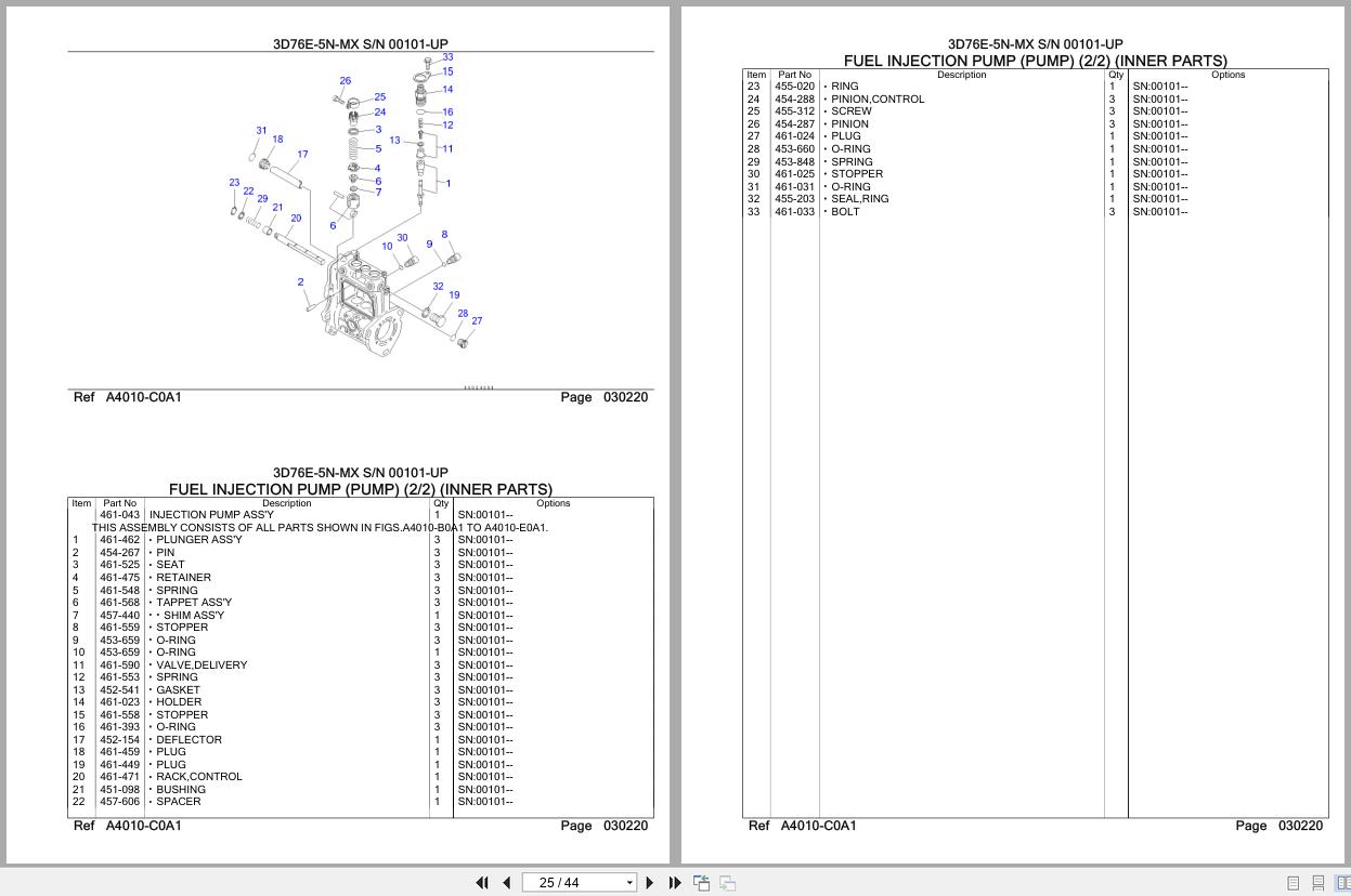 Komatsu Engine 3D76E 5N MX 00101 UP Parts Catalog (2)