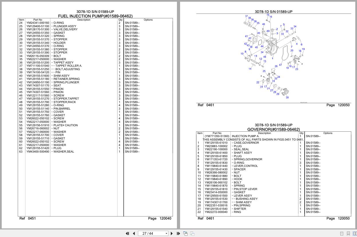 Komatsu Engine 3D78 1D 01589 UP Parts Catalog (2)