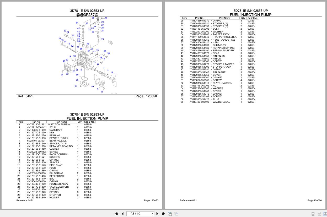 Komatsu Engine 3D78 1E 02853 UP Parts Catalog (2)
