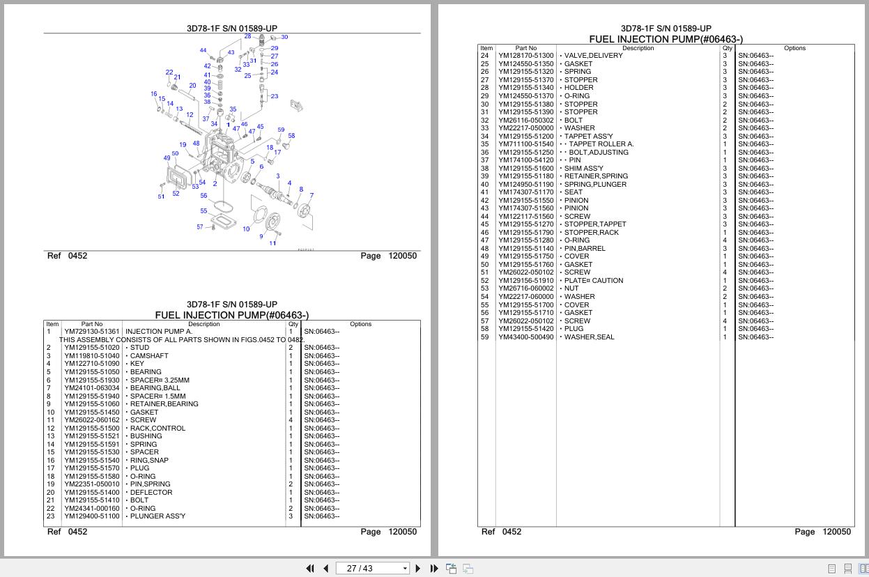 Komatsu Engine 3D78 1F 01589 UP Parts Catalog (2)