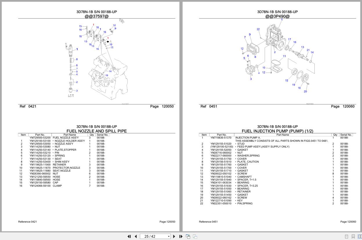 Komatsu Engine 3D78N 1B 00188 UP Parts Catalog (2)