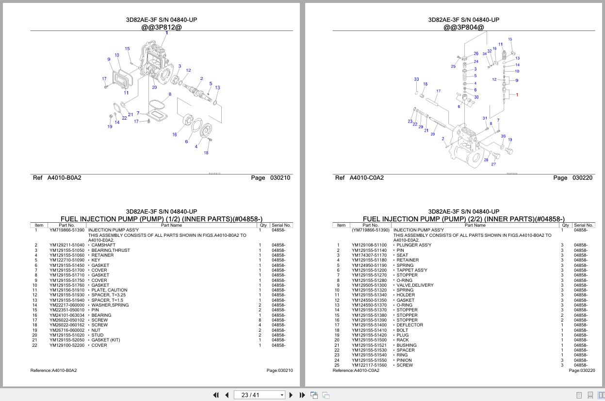Komatsu Engine 3D82AE 3F 04840 UP Parts Catalog (2)
