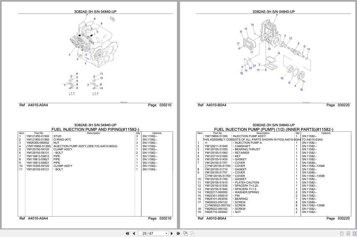 Komatsu Engine 3D82AE 3H 04840 UP Parts Catalog (2)
