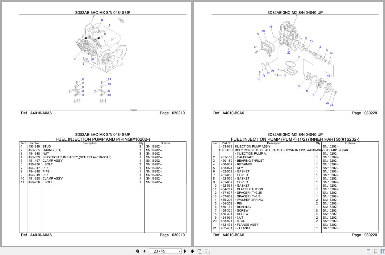 Komatsu Engine 3D82AE 3HC MX 04840 UP Parts Catalog (2)