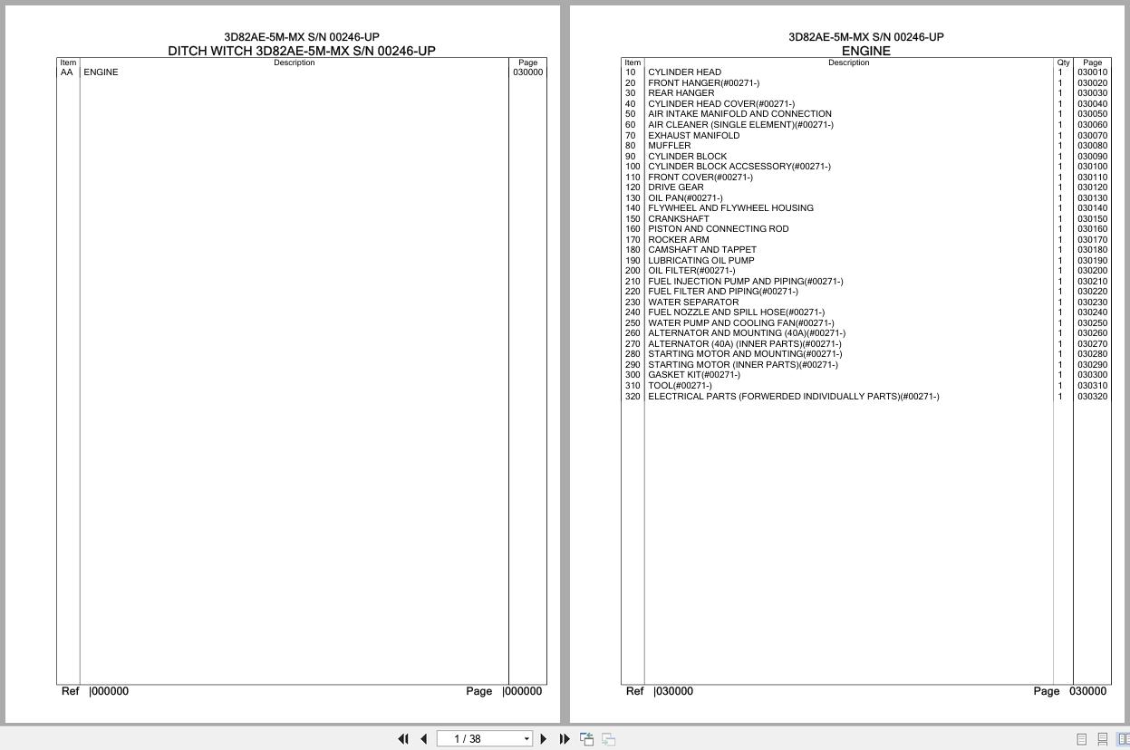 Komatsu Engine 3D82AE 5M MX 00246 UP Parts Catalog (1)